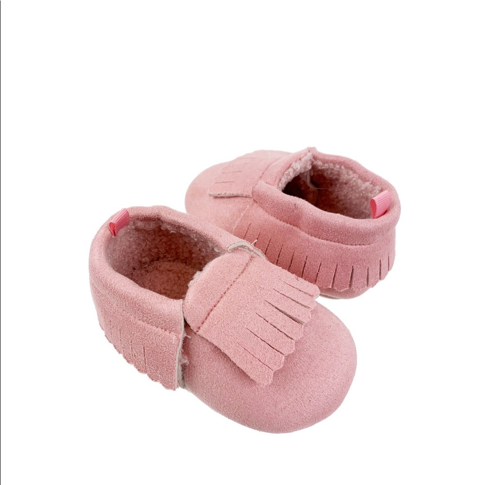 Baby girl toddler pink moccasins
